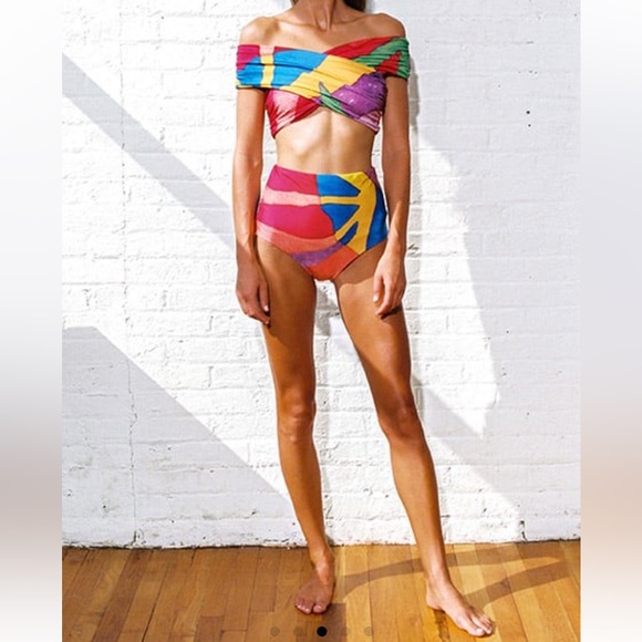 Mara Hoffman SET Lorina Wrap Top & Lydia Bikini Bottom Swimsuit Bikini - M - Picture 10 of 13